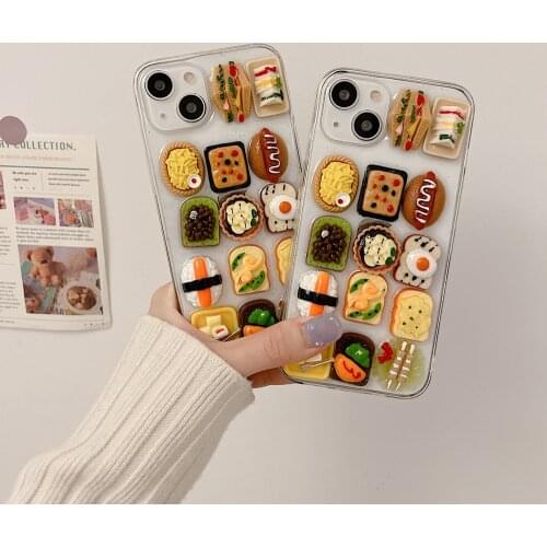 Funny Cutlery Set Phone Case For iPhone 12 11 Pro Max X XR XS MAX 7 8 Plus SE 2020 3D Cute Mini Tableware Clear Soft Cases Cover