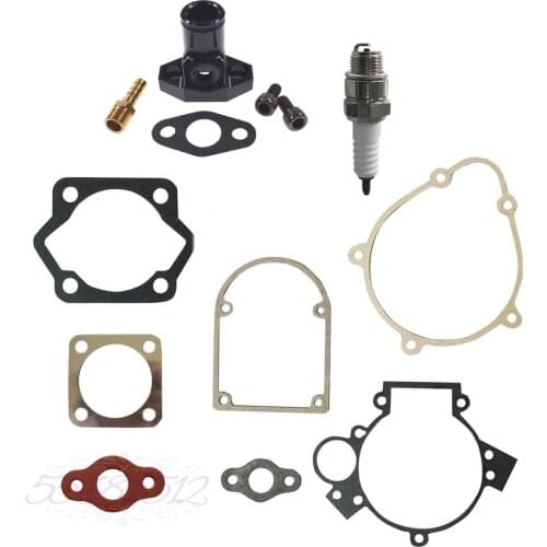 CNC Black Inlet Manifold&Gasket Kit&Spark plug For 49cc 66cc Motorized Bicycle