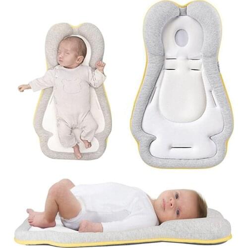 Newborn Head Support Pillow Baby Sleep Positioning Pad Head Shape Pillow Baby Mattress Cotton Soft Baby Infant Newborn Prevent
