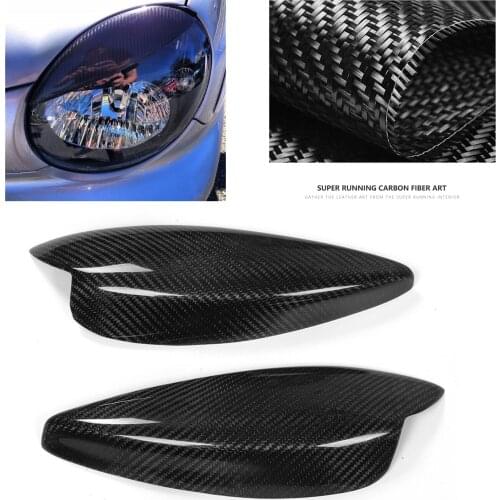 For Subaru Impreza 7th WRX7 2002-2003 Carbon Fiber Front Head Light Lamp Frame Trim Headlight Eyelid Eyebrow Cover