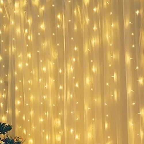 Aterproof window curtain String Light 3M*3M 300 LED 8 lighting modes Fairy Lights Remote Control USB powered lights