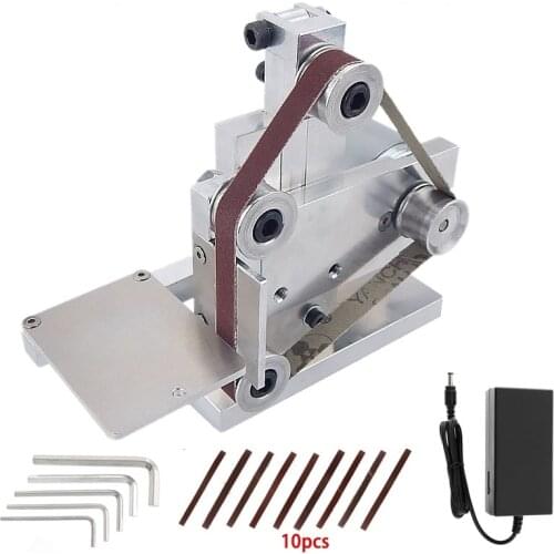 Mini Belt Sander Electric Knife Cutter Edge Sharpener Sanding Machine Belts Polisher Kits 7 Speed Polishing Grinding Power Tools