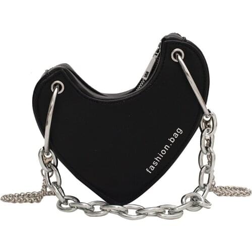 Gothic Heart Shaped Blade Zipper Chain Bags Diablo Girl bag Casual Shoulder Shoppers purses and handbags 2021 summer new wallet