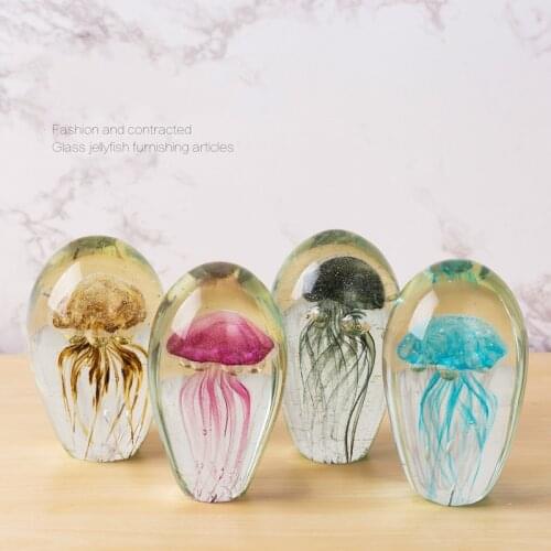 Crystal Ball Creative Jellyfish Glass Art Decoration Home Decoration Colorful Crystal Glass Decoration