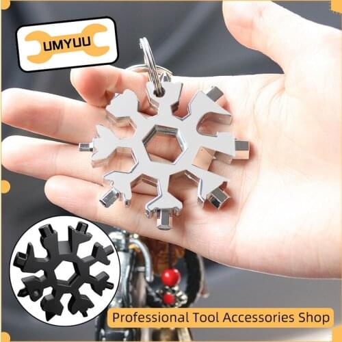 UMYUU Snowflake Wrench Octagonal Shape Multi Purpose Outdoor Portable Tool 18 In One Multifunctional Wrench With Ring