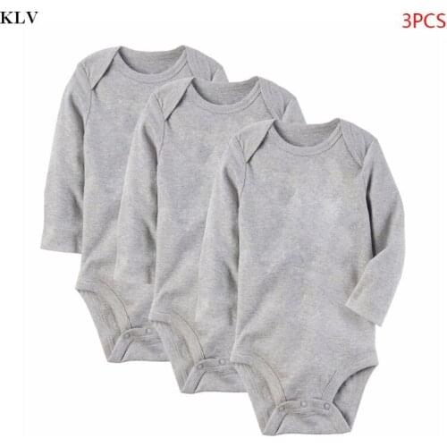 KLV 3 PCs/set Newborn Bodysuits Cotton Jumpsuit Infant Girls Boys Thin Siamese Climbing Clothes Kids Baby Shower Gifts