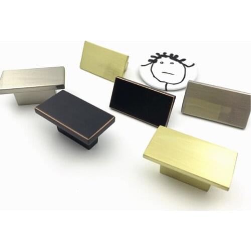 LCH 39mm Tiny Rectangular Solid Zinc Alloy Handle Matte Black Gold Color Handle Cabinet Drawer Pull Knob Door Pull