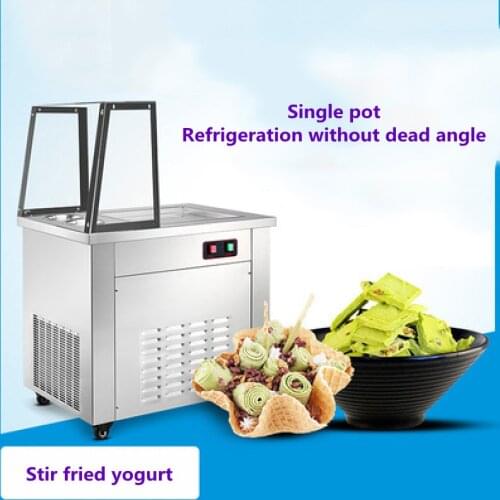 Stir Fried Yoghurt Rolls Ice Frying Machine Stainless Steel Commercial Single Pot Sorbet Yogurt Roll Ice Frying Machine Multi-fu