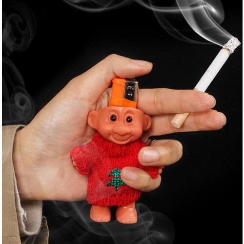 Cute Trolldroll Lighter Case BicSlim Lighters Protective Sleeve Rubber Doll Armor Shell General Body Protection Lighter Cover