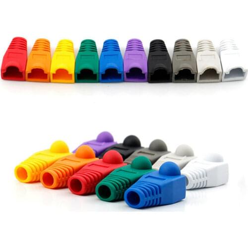 Hot sale 50PCS Modular RJ45 Network Cable Connector Plug Cover Cap crystal head protective case Network plug Socket boot cap