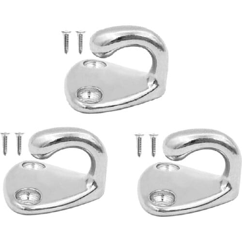 Marine grade stainless steel boat hook jacket and 3 hat hook wall mounts