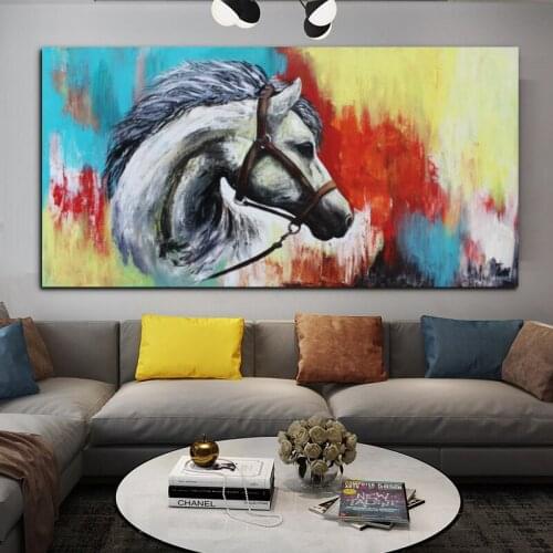 Wall Art Abstract Horse Animal Posters and Prints Canvas Painting Big Size Pictures for Living Bedroom Home Decor Dropshipping