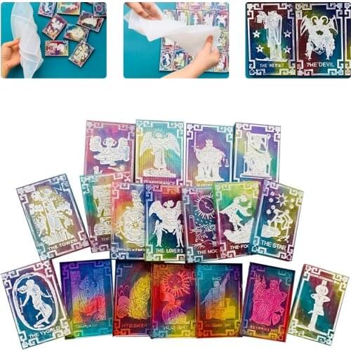 New Tarot Card Epoxy Resin Mold DIY Witch Divination Game Props Handmade Crystal Silicone Mold Resin Casting Mold Craft Supplies