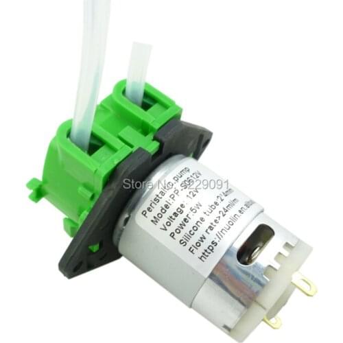 New Micro Self-priming Mute Liquid Water Peristaltic Pump DC 3V 6V 12V 24V silicone BPT Tubing for Lab Dosing Analytical