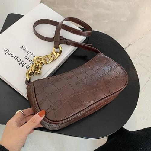 New Black Chain PU Leather Crossbody Bags for Women 2020 Trend Branded Shoulder Handbags Travel Trending Cross Body Bag