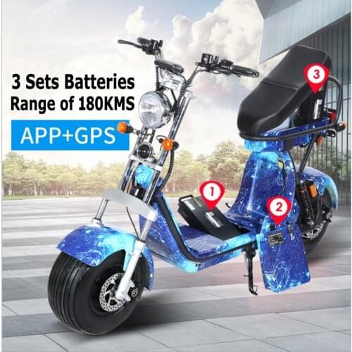 EEC Approved Street Legal Electric Motorcycle 18inch Citycoco 60v60ah 3 Batteries Electric Scooters Europe stock with Mirrors