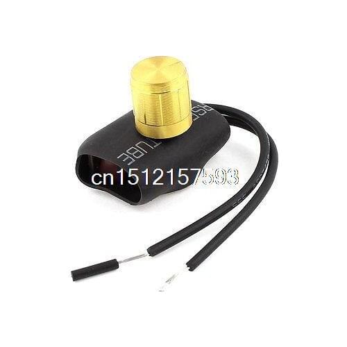 AC220V 1-3A 14mm Rotary Knob Dia 10cm 2-Wires Dimmer Switch Gold Tone