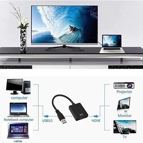 USB to H DMI, USB 3.0/2.0 to H DMI 1081P full H D (male to female) converter 77HA