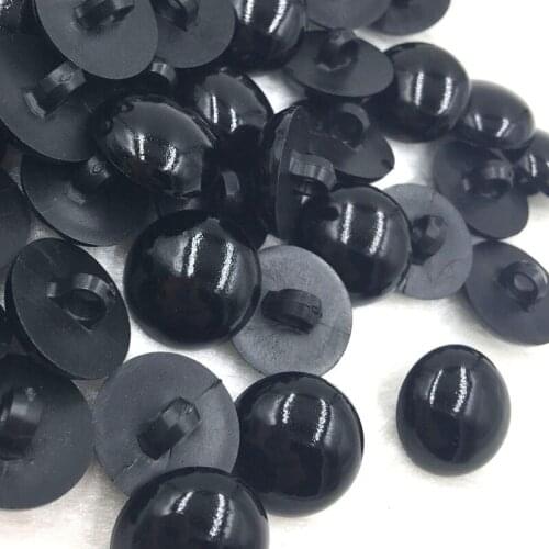 100pcs 18mm Black Buttons Plastic For Scrapbooking Half-Pearl Shank Buttons Animal Eyes For Toys DIY Hand Clothing Sewing PT135