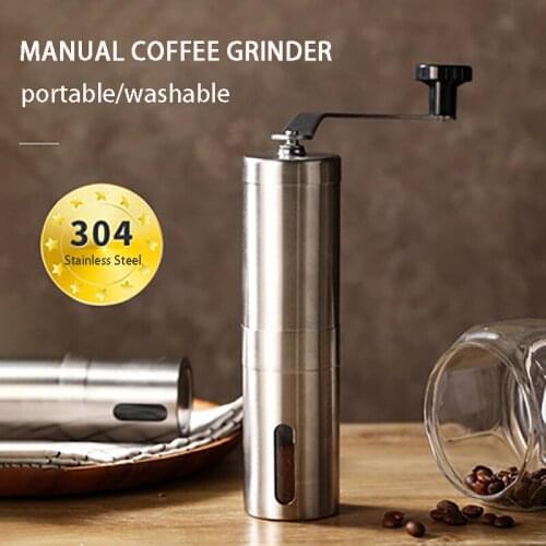 Manual Coffee Grinder Handmade Stainless Steel Coffee Beans Burr Mini Adjustable Mill Machine Grinders Tool Kitchen Accessories