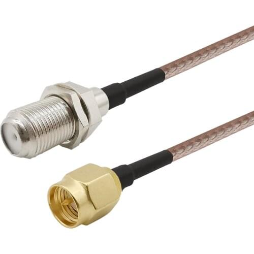 SMA Male Plug to F TV Female Jack bulkhead Straight RF Jumper pigtail Cable RG316 SMA to F Connector RF Cable