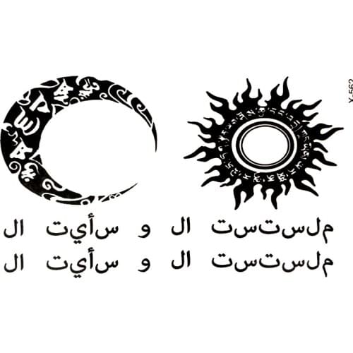 Tibet Sun and Moon Waterproof Temporary Tattoos Fake Tattoo harajuku tatoo henna tattoo body art pesca tatuagem brinquedos