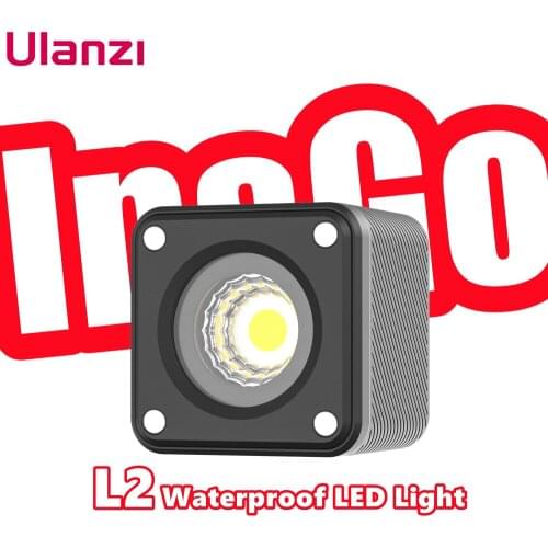 Ulanzi L2 Cute Lite Mini Waterproof Fill LED Video Light IP68 5500K with Color Filter Diffuser Honeycomb for Gopro DSLR