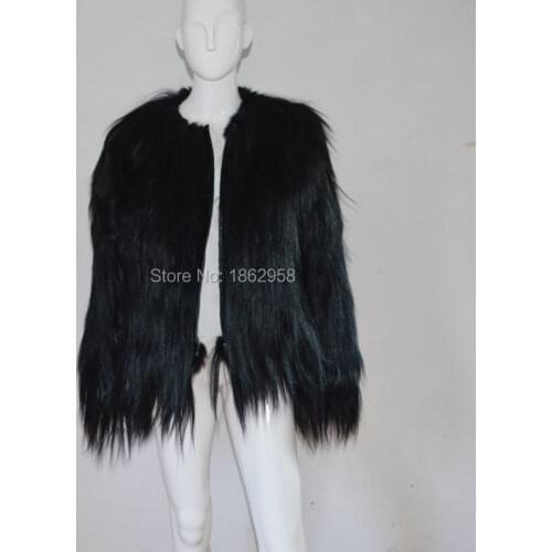 SJ504 Custom Best Selling Highest Quality Sheep Leather Zipper Women Goat Fur Jacket Coat 2019