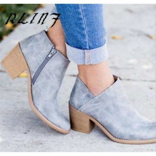 RLINF Women Ankle Martin Boots 2018 Autumn Female Casual Shoes Woman Fashion Platform Round Toe