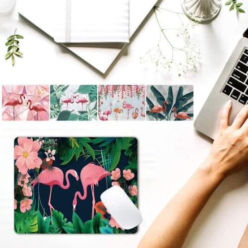 1Pc Non-slip Mouse-pad Flamingo Pattern Gaming Mousepad PU Leather Universal Computer Mouse Pad Waterproof Office Home Mouse Mat