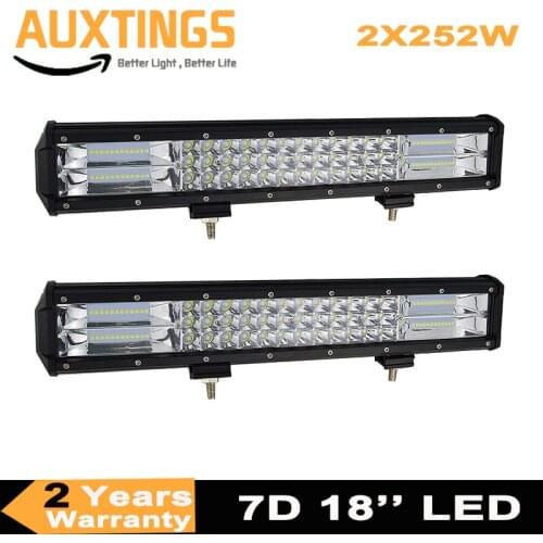 2PCS 18 Inch 252W Led Light Bar 7D Combo Led Beams Auto Work Light for Jeep ATV Off-Road 12V 24V Led Driving Lamp