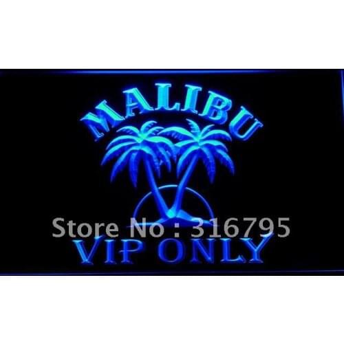 495 VIP Only Malibu Beer Bar LED Neon Light Signs with On/Off Switch 20+ Colors 5 Sizes to choose