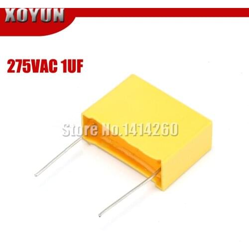 5pcs capacitor X2 capacitor 275VAC Pitch 22mm X2 Polypropylene film capacitor 1uF 250VAC