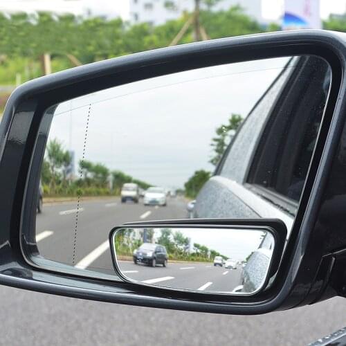 1 piece Car Rearview Mirror Rectangular Curved Surface Retrofit Mirror Car Reversing Auxiliary Mirror Adjustable Angle New