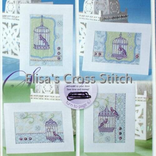 CD229 16ct DIY Greeting Card Art Popular Full Set CrossStitch Greeting Card Birthday Christmas Gift Beauty New Cage