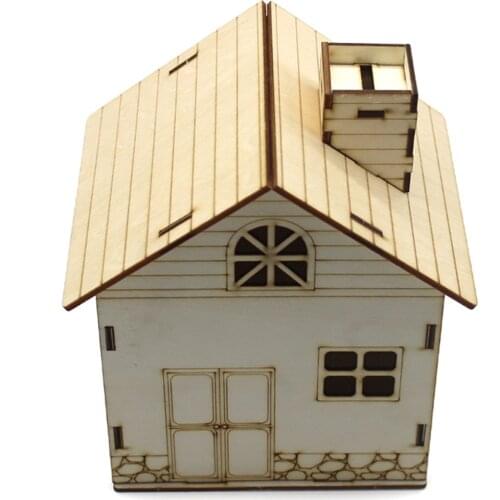 Birthday Gift Money Box DIY Wooden Paintable 14*12*17.5cm Small House Piggy Bank Coin Box Kid Room Creative Decoration