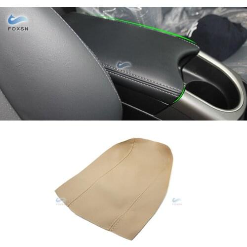 For Toyota Prius 2010 2011 2012 2013 2014 2015 Microfiber Leather Center Control Lid Armrest Box Cover Sticker Trim Beige Color