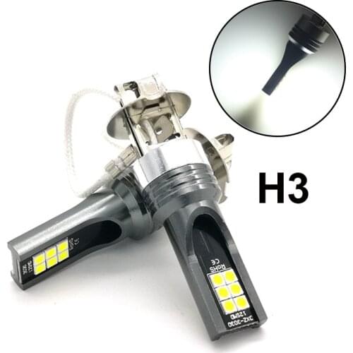 H1 H3 H8/H11 Led Bulbs Fog Running Light 6000K White 3030 12SMD 1200Lm Canbus Lamp Car Fog Front Head Light