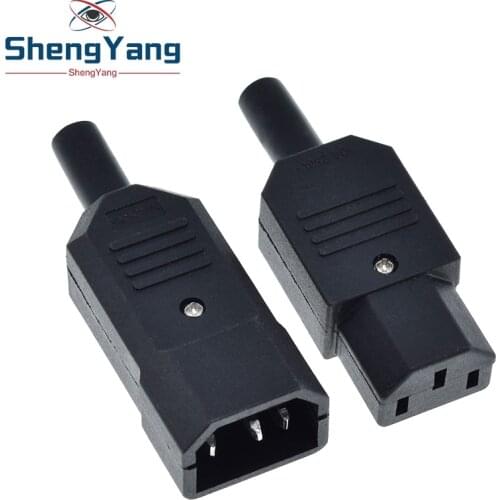 IEC Straight Cable Plug Connector C13 C14 10A 250V Black female&male Plug Rewirable Power Connector 3 pin AC Socket
