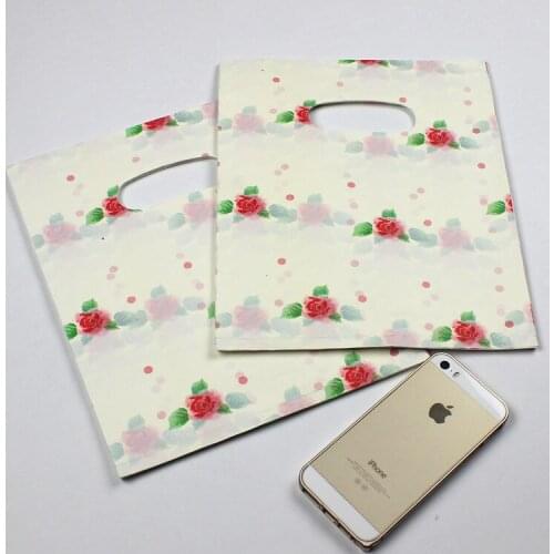 Beautiful flower plastic bag 100pcs/lot 30X40cm Fit clothes or gift packing shopping bags