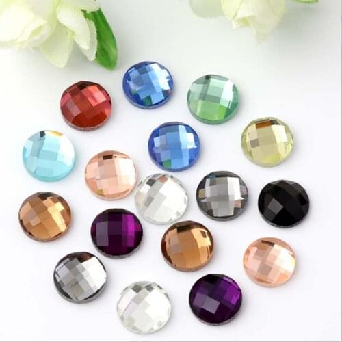 1pack Round Flat Back Glass Cabochon 6/8/10/12/14/16/18/20 mm Multicolor Crystal Cabochon Cameo For Diy Pendant Jewelry Making