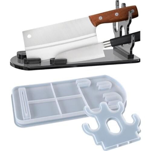 Kitchen Knife Storage Rack Mold Silicone Mold DIY Crystal Epoxy Molds for Resin Casting Ornament Craft Display Stand Decoration