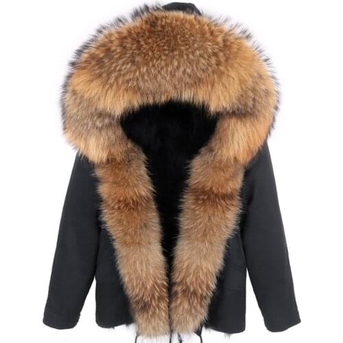 Army Green Waterproof Short Parka Winter Jacket Men Real Fox Fur Coat Natural Raccoon Fur Outerwear Hood Streetwear Detachable