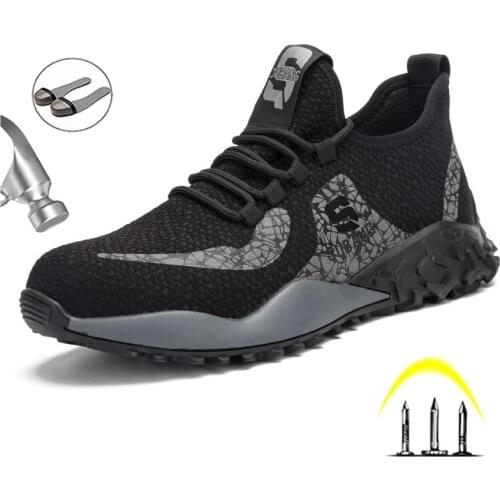 Fashion Mens Safety Work Shoes Steel Toe Cap Industrial Boot Puncture-Proof Anti-smashing Non-slip Comfort Breathable Sneakers