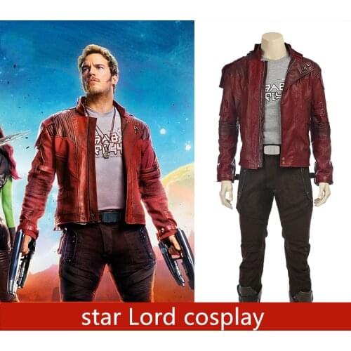 High quality star Lord cosplay Galaxy guard 2 film mens short coat jacket film cosplay Peter Jason quill superhero