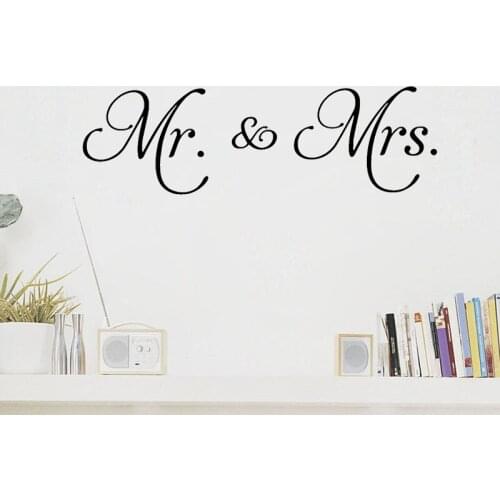 Mr Mrs Wall Stickers Home Decor Removable Decoration Minimalism Vinyl Living Room Bedroom Wall Art Murals Poster