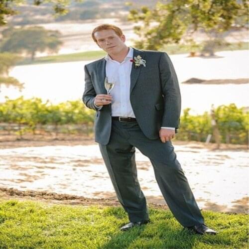 Latest Coat Pants Designs Champagne and Black Customized Wedding suits for Men Reached A Summit Lapel Blazer 2 Pieces Smoking s1