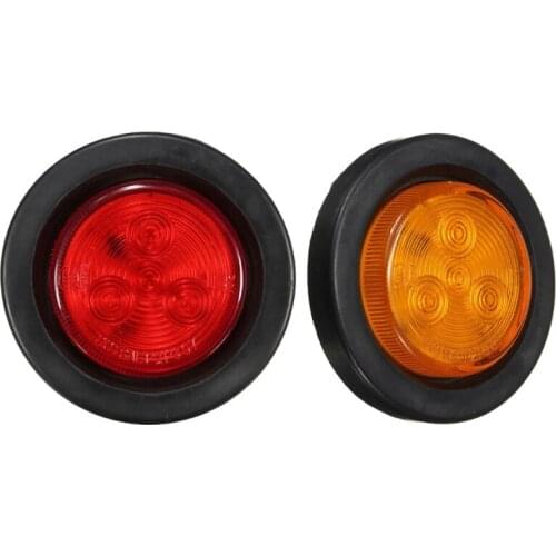 2021 New 4LED Trailer Round Side Marker Indicators Light Signal Lamp Light