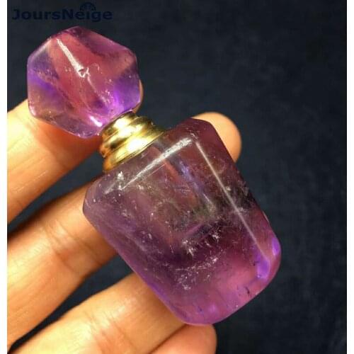 Wholesale Purple Natural Crystal Pendants Hand Carved Wishing Bottle Pendant Necklace Lucky for Women Men Blessing Jewelry