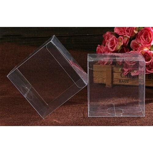 500pcs 9*9*9cm Transparent Waterproof PVC Boxes Packaging Small Plastic Clear Box Storage For Food/jewelry/Candy/Gift/cosmetics